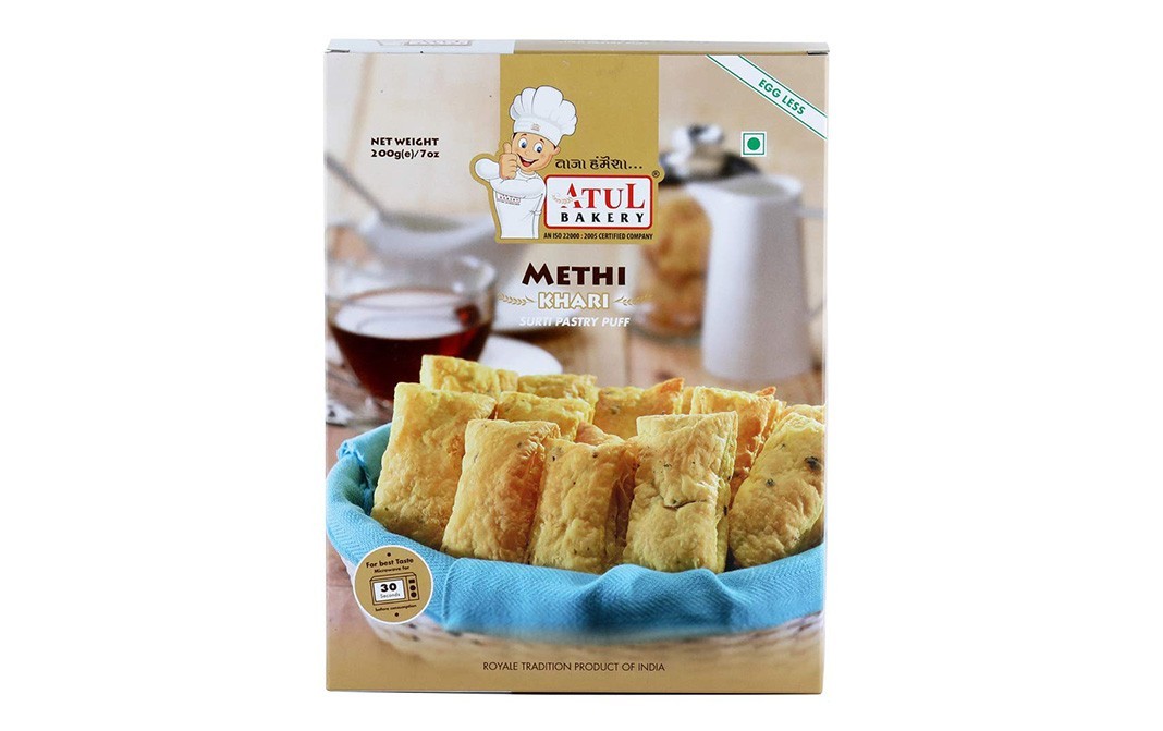 Atul Bakery Methi Khari (Surti Pastry Puff)   Box  200 grams